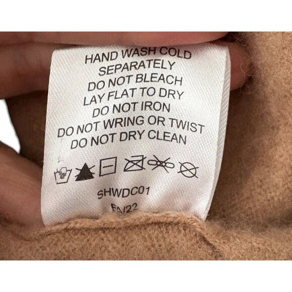 Quince 100% Mongolian Cashmere V-Neck Sweater Women's ~M/L Camel Minimalist - Picture 7 of 15